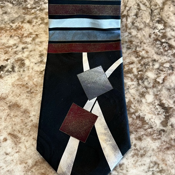 VTG Burma Bibas Men's Tie Retro 90’s Silk 90’s  Classic Vintage Abstract Neck - Picture 1 of 5